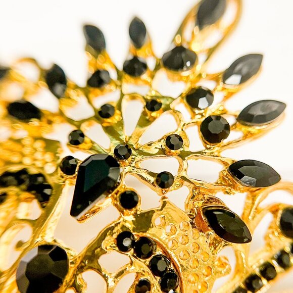 Black Crystal Masquerade Mask with Stick, Gold Masquerade  Black Crystal Masquerade Mask with Stick, Gold Masquerade Mask, Prom Party Mask